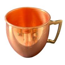 Caneca de Cobre Barril 500 Ml (Lisa / Alça de Bronze)