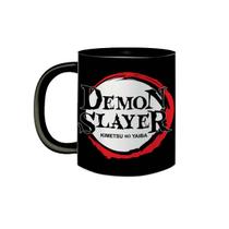 Caneca de Demon Slayer de Porcelana Preta Anime 325mL