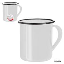 Caneca De Ferro Ágata Esmaltado Nostálgico Clássico Retrô 80ML Branca Caneca De Ferro Ágata Esmaltado Nostálgico Clássico Retrô 80ML Branca