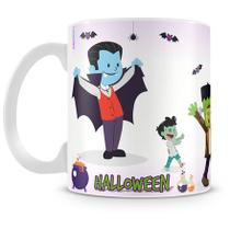 Caneca de Halloween Dia das Bruxas - Cerâmica 325ml com Estampa Temática