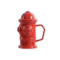 Caneca de hidrante de cerâmica com capacidade de 350 ml vermelha para bombeiro