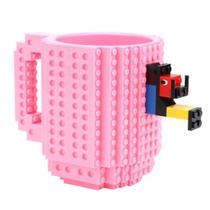 Caneca de Lego com Surpresa para Montar de Plástico 450ml