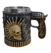 Caneca De Metal Steampunk Caveira - Arma viking