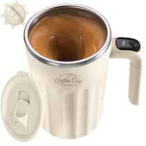 Caneca de mistura elétrica, caneca de agitação elétrica, caneca de café, adequada para café, leite, cacau e outras bebidas (temperatura de creme, 12 onças)