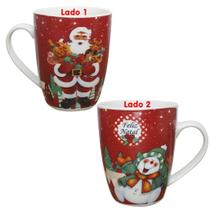 Caneca De Natal Estampada Papai Noel 350ml Cerâmica - Gici Christmas