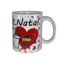 Caneca De Natal Personalizada Desenhada 350ml - Café/chá