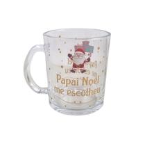 Caneca de Natal Vidro 330ml Estampada Natal Mágico Presente Caneca de Natal Vidro 330ml Estampada Natal Mágico Presente