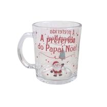 Caneca de Natal Vidro 330ml Estampada Natal Mágico Presente Caneca de Natal Vidro 330ml Estampada Natal Mágico Presente