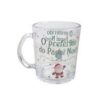 Caneca de Natal Vidro 330ml Estampada Natal Mágico Presente