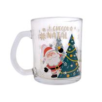 Caneca de Natal Vidro 330ml Estampada Natal Mágico Presente Caneca de Natal Vidro 330ml Estampada Natal Mágico Presente