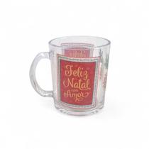 Caneca de Natal Vidro 330ml Estampada Natal Mágico Presente