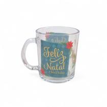 Caneca de Natal Vidro 330ml Estampada Natal Mágico Presente Caneca de Natal Vidro 330ml Estampada Natal Mágico Presente