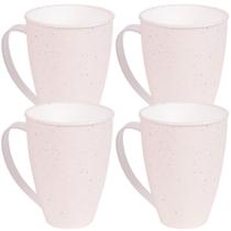 Caneca de plástico 360ml Gourmet marmorizado com 4 unidades Plasutil ref.340 Caneca de plástico 360ml Gourmet marmorizado com 4 unidades Plasutil ref.340