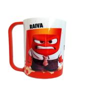 Caneca de Plástico Divertida mente 2 Raiva - Alça Removível