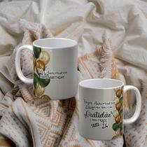 Caneca de polimero personalizada fe e gratidao Caneca de polimero personalizada fe e gratidao