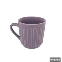 Caneca de Porcelana 150ml Roxa Canelada - Tudo em Caixa