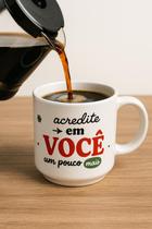 Caneca de porcelana 200ml frase motivacional acredite em você presente criativo