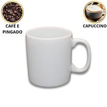 Caneca de Porcelana 250 ml Café Capuccino Pingado Padaria Hotel Branca