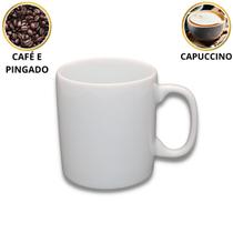 Caneca de Porcelana 250 ml Café Capuccino Pingado Padaria Hotel Branca - Armazém do E-commerce