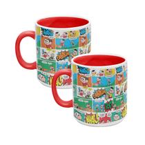 Caneca de Porcelana 300ml Turma da Mônica Quadrinho Colorida Caneca de Porcelana 300ml Turma da Mônica Quadrinho Colorida