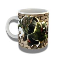 Caneca De Porcelana 325ml Com Design 3d Exclusivo Bicho Verde Caneca De Porcelana 325ml Com Design 3d Exclusivo Bicho Verde
