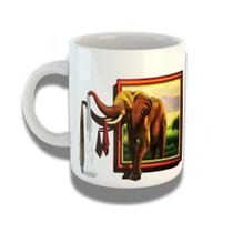 Caneca De Porcelana 325ml Com Design 3d Exclusivo Elefante Caneca De Porcelana 325ml Com Design 3d Exclusivo Elefante