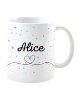 Caneca de porcelana 325ml com nome ALICE