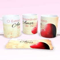Caneca de Porcelana 325ml Decorada Frases Religiosas