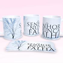 Caneca de Porcelana 325ml Decorada Frases Religiosas