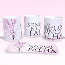 Caneca de Porcelana 325ml Decorada Frases Religiosas