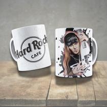 Caneca de Porcelana 325ml Decorada Ícones da Música Personalizada