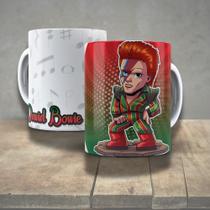 Caneca de Porcelana 325ml Decorada Ícones da Música Personalizada