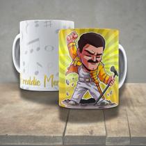Caneca de Porcelana 325ml Decorada Ícones da Música Personalizada