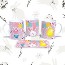 Caneca de Porcelana 325ml Decorada Páscoa Páscoa 16
