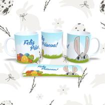 Caneca de Porcelana 325ml Decorada Páscoa Páscoa 18