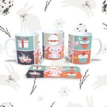 Caneca de Porcelana 325ml Decorada Páscoa Páscoa 23