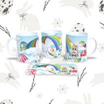 Caneca de Porcelana 325ml Decorada Páscoa Páscoa 49