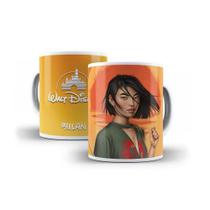 Caneca de Porcelana 325ml Decorada Princesas Mulan