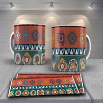 Caneca de Porcelana 325ml Decorada Tribal Personalizada