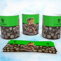 Caneca de Porcelana 325ml Decorada Vingadores Marvel Groot