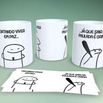 Caneca de Porcelana 325ML Flork Frases Estampa 16 Branco para Café Chá Outras Marcas Caneca de Porcelana 325ML Flork Frases Estampa 16 Branco para Café Chá Outras Marcas