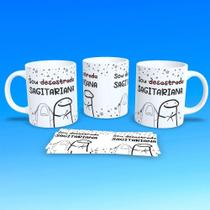 Caneca de Porcelana 325ML Flork Signos Sagitário com Estampa Criativa Branco Outras Marcas