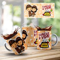 Caneca de Porcelana 325ml Personalizada Decorada Nordestinos