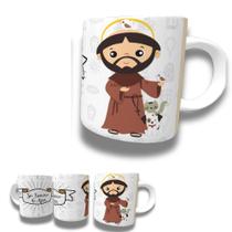 Caneca de Porcelana 325ml Personalizada Santos Católicos Decorada