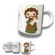 Caneca de Porcelana 325ml Personalizada Santos Católicos Decorada