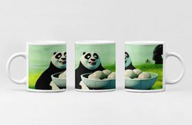 Caneca de Porcelana 325ml Po Desenho Kung Fu Md28