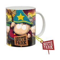 Caneca de porcelana 325ml South Park SPK1. Acompanha um exclusivo chaveiro de resina no mesmo tema