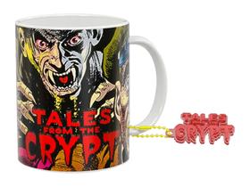 Caneca de Porcelana 325ml Tales from the Crypt TFC1. Acompanha chaveiro de resina no mesmo tema