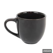Caneca de Porcelana 95ml Preta Lisa - Tudo em Caixa
