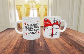 Caneca de Porcelana A gente se beijando e o mundo caindo - Dia dos namorados